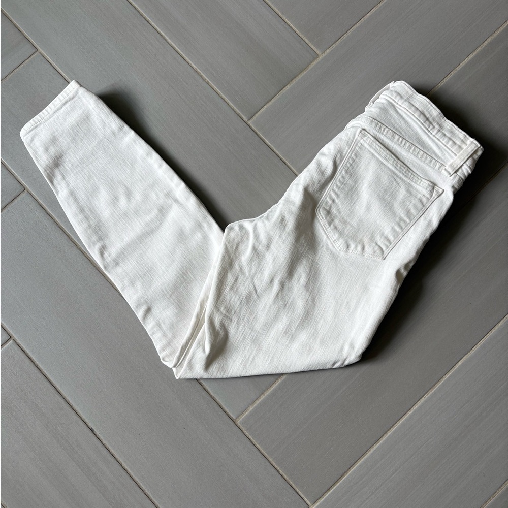 J. Crew High-Rise Toothpick Cigarette Jeans in White, petite